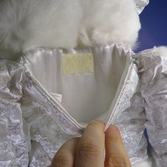 Plush Teddy Bear Stocking White & Silver - Picture 4 of 13